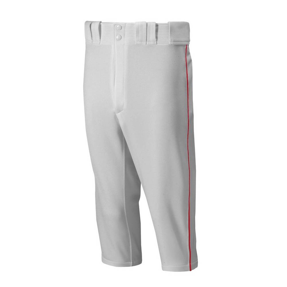 Mizuno Premier Short Piped - Erkek Eşofman Altı - Gri/Kırmızı Türkiye (AZYGSL-124)